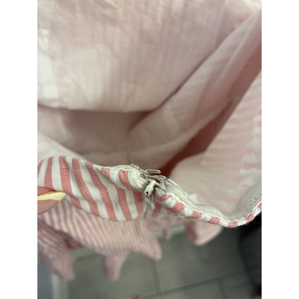 Superdown Strapless Pink White Stripe Ruffle Cotton Dress Size Small Revolve - Picture 6 of 9